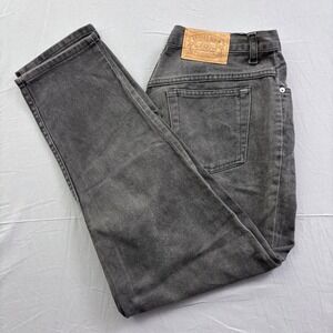 Memphis Vintage High Waisted Women Jeans Faded Black Tapered Leg 14P 100% Cotton